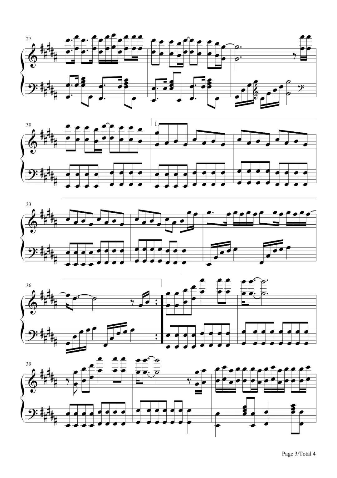 孤勇者钢琴谱数字完整版,孤勇者钢琴谱简易版教学
