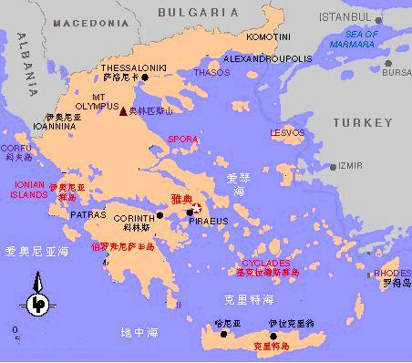 希腊在什么大洲,希腊在哪个半球